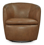 Brown leather armchair on a white background