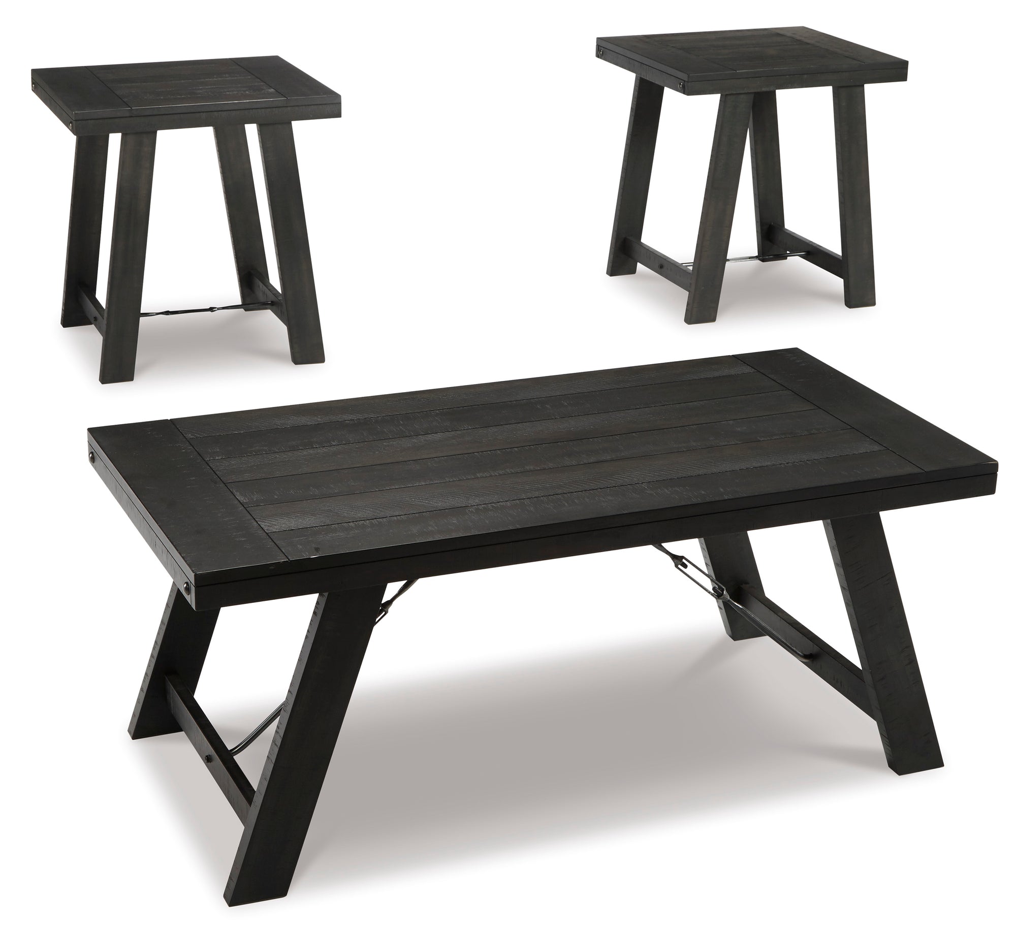 2 End Tables + Coffee Table Set